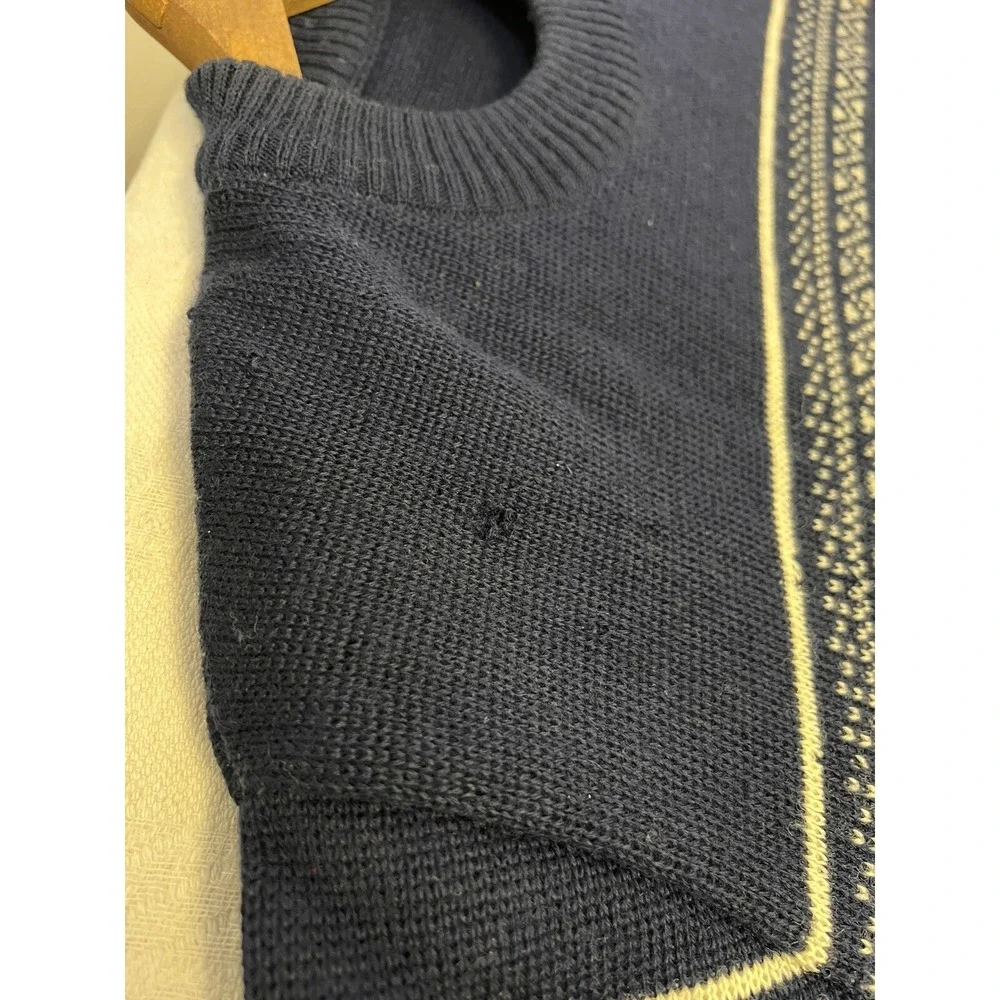 Vintage 80's Garmisch Sweater Bavarian Alps Ski  Zugspitze Germany Blue *READ*